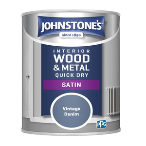 Vintage Denim Quick Dry Satin - Johnstones Interior Wood & Metal Paint