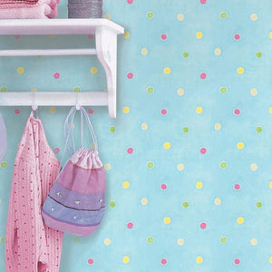 Hoopla-Polka-Spots-Wallpaper-Aqua-Multi-by-Decorline-DL30746