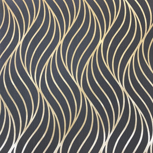 Maddox-Geometric-Wave-Black-Gold-Statement-Wallpaper-by-Holden-65263