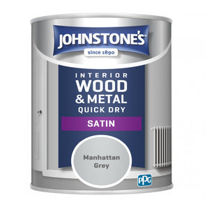 Manhattan Grey Quick Dry Satin - Johnstones Interior Wood & Metal Paint