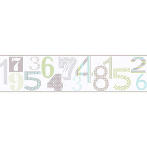 Kids Party Self Adhesive 123 Green / Blue Border by AS Creation 8956-22