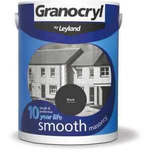 Black Smooth Masonry Paint - Granocryl by Leyland