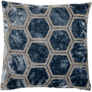 Ivor Blue Honeycomb 56cm Square Cushion from Malini