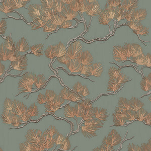 Wall-Fabric-Pine-Tree-Green-Gold-Wallpaper-by-design-id-WF121013