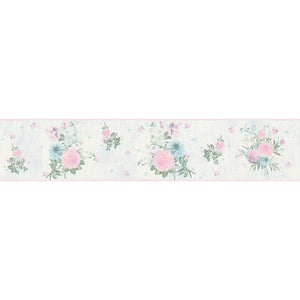 Djooz Shabby Chic Blue Floral Border AS Creation 35876-2