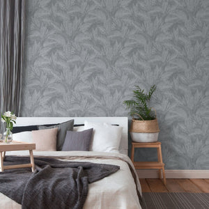 Attractive Leaves Black Metallic Wallpaper by Innova AS Creation 37836-4