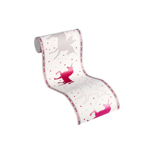 Esprit Kids 5 Bright Pink / Grey / White Unicorn Border by AS Creation 35705-2