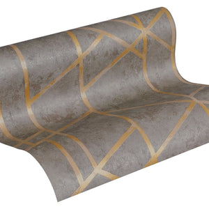 Francesca-Charcoal-Gold-Heavyweight-Sculptured-Vinyl-Wallpaper-by-AS-Creations-36928-1