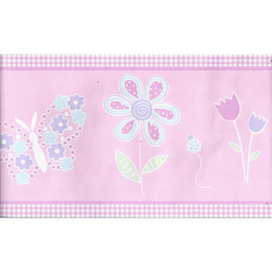Butterfly and Flowers Pink Border By Holmes 134-41