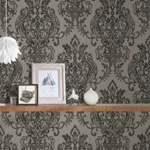 New-Life-Grey-Black-Damask-Wallpaper-by-AS-Creation-37681-3