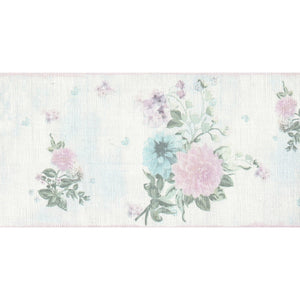 Djooz Shabby Chic Blue Floral Border AS Creation 35876-2