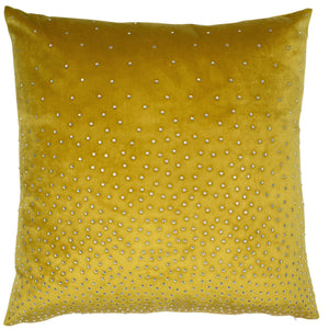 Zircon Mustard Diamante 45cm Square Cushion from Malini