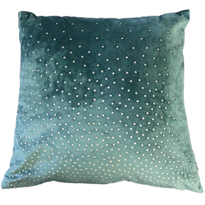 Zircon Teal Diamante 45cm Square Cushion from Malini