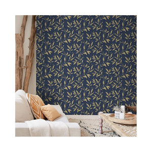 Phoenix-Even-Motifs-Navy-Gold-Wallpaper-by-Grandeco-Vertical-Art-A48302