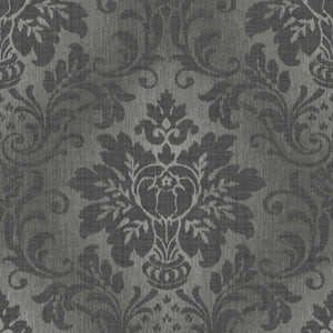 Fabric-Damask-Charcoal-Glitter-Wallpaper-by-Royal-House-From-Grandeco-A10909