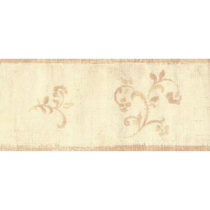 High Society Floral Motif Peach / Cream Border by Zen 24501