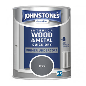 Grey Quick Dry Primer Undercoat - Johnstones Interior Wood & Metal Paint