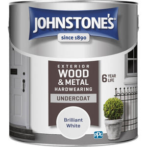 Brilliant White Exterior Hardwearing Undercoat - Johnstones Exterior Wood & Metal Paint