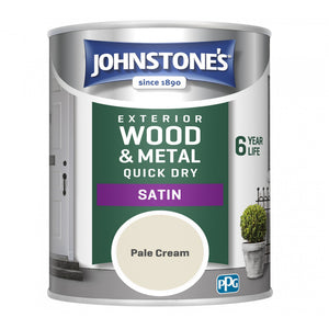 Pale Cream Exterior Quick Dry Satin - Johnstones Exterior Wood & Metal Paint
