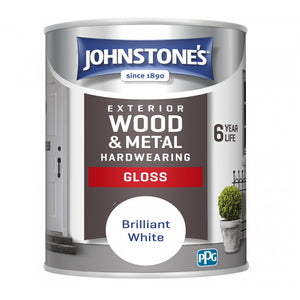 Brilliant White Exterior Hardwearing Gloss - Johnstones Exterior Wood & Metal Paint
