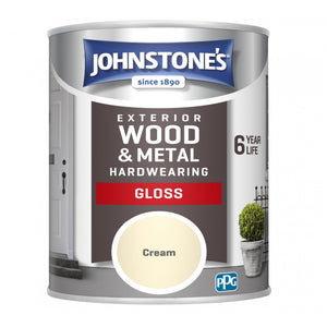 Cream Exterior Hardwearing Gloss - Johnstones Exterior Wood & Metal Paint