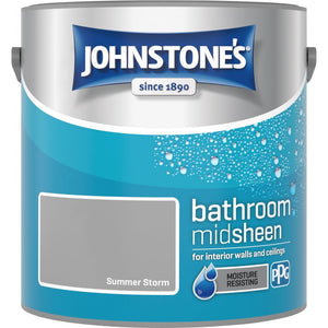 Summer Storm Soft Sheen Emulsion - Johnstones Bathroom Mid Sheen Wall and Ceiling Paint