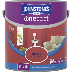 Rich Red Matt Emulsion - Johnstones One Coat Wall and Ceiling Paint