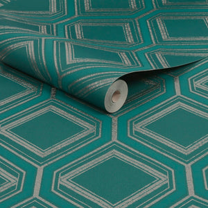 Saville-Row-Geo-Teal-Pale-Gold-Wallpaper-by-Superfresco-Colours-119554