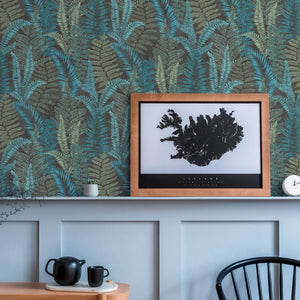 Famous-Garden-Tropical-Fern-Black-Aqua-Wallpaper-by-AS-Creation-39347-3