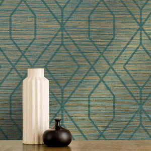 Fusion-Grasscloth-Trellis-Wallpaper-Teal-by-Crown-M1773