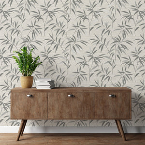 Fusion-Grasscloth-Leaf-Trail-Wallpaper-Soft-Grey-by-Crown-M1771