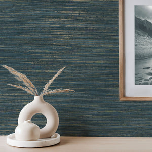 Fusion-Grasscloth-Plain-Texture-Wallpaper-Navy-by-Crown-M1769
