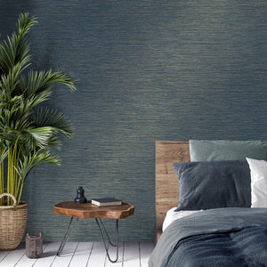 Fusion-Grasscloth-Plain-Texture-Wallpaper-Navy-by-Crown-M1769