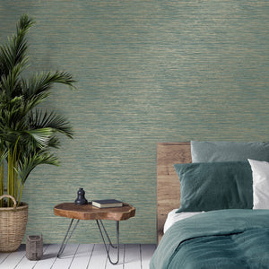 Fusion-Grasscloth-Plain-Texture-Wallpaper-Teal-by-Crown-M1768