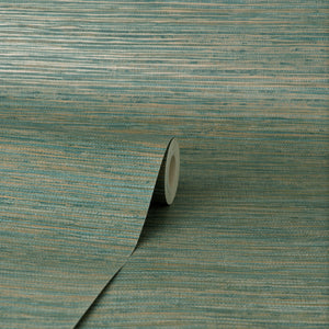 Fusion-Grasscloth-Plain-Texture-Wallpaper-Teal-by-Crown-M1768