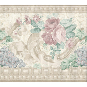 Designs with Damask Traditional Beige Wide Border by Fine Decor 519348