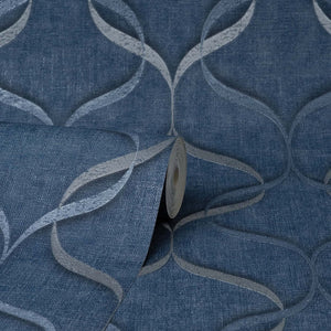 Milano-Wave-Trellis-Navy-Wallpaper-by-Vymura-M95628