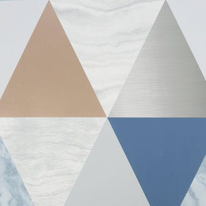 Harlequin - Blue/Rose Gold Wallpaper by Graham and Brown Fresco 111399