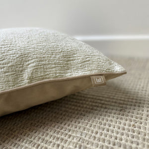 Chenille Cream 50cm Square Cushion from Belgravia Decor