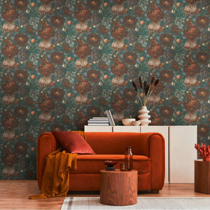 Metropolis-Future-Flowers-Grey-Orange-Wallpaper-by-Michalsky-Living-6-39979-3