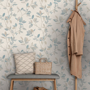 Silver-Birch-Leaf-Textured-Wallpaper-Natural-Blue-by-The-Design-Library-311419