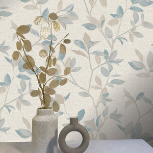 Silver-Birch-Leaf-Textured-Wallpaper-Natural-Blue-by-The-Design-Library-311419