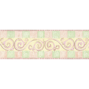 Scrolls & Blocks Pastels Vinyl Border by Crown Superior 83367