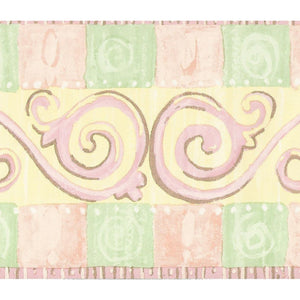 Scrolls & Blocks Pastels Vinyl Border by Crown Superior 83367