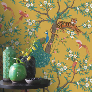 Priya-Chinoiserie-Mustard-Multi-Wallpaper-by-The-Design-Library-285658
