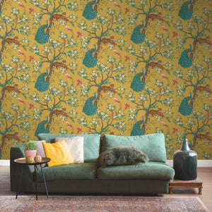 Priya-Chinoiserie-Mustard-Multi-Wallpaper-by-The-Design-Library-285658