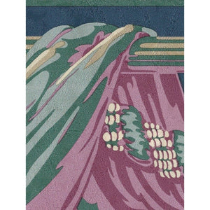 Swags Navy Vinyl Border by Crown 80074