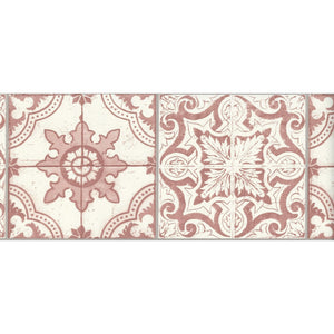 Only Borders 10 Tile White / Red Self Adhesive Border 3651-62