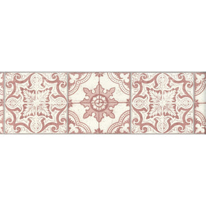 Only Borders 10 Tile White / Red Self Adhesive Border 3651-62