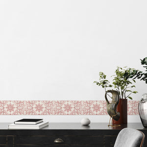 Only Borders 10 Tile White / Red Self Adhesive Border 3651-62